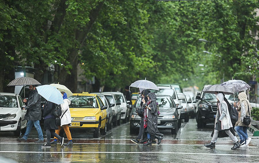 بارش باران و وزش باد شدید در تهران