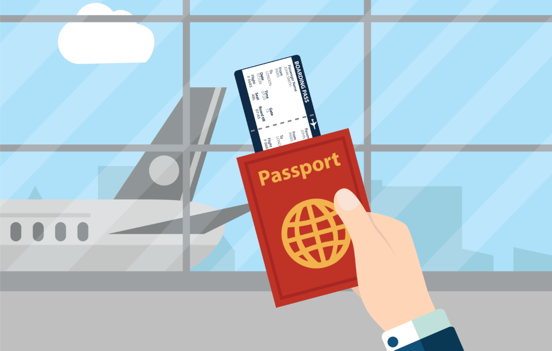 مکالمهی زبان انگلیسی در فرودگاه هنگام کنترل پاسپورت (همراه با ترجمه و لغات مهم)